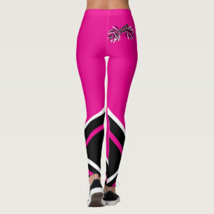 Pink-, weißes und Schwarzescheerleader-Megaphon Leggings