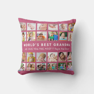 Pink Weltbeste Oma Enkelkinder 24 Foto Kissen