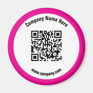 Pink Werbefachname QR-Code Magnet