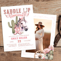 Pink Western Cowgirl Baby Dusche Foto laden