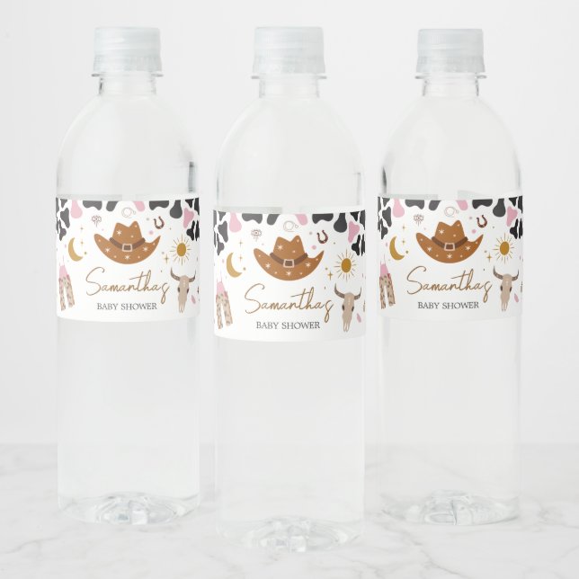 Pink Western Cowgirl Babydusche (Flaschen)