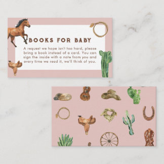 Pink Western Cowgirl Babydusche Aufkleberkarte Begleitkarte