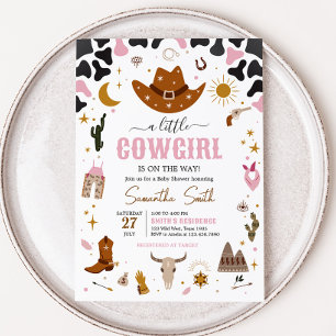 Pink Western Cowgirl Babydusche Einladung