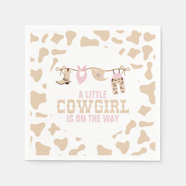 Pink Western Cowgirl Babydusche Serviette (Vorderseite)
