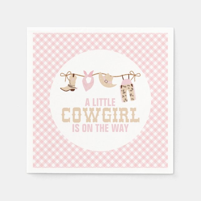 Pink Western Cowgirl Babydusche Serviette (Vorderseite)