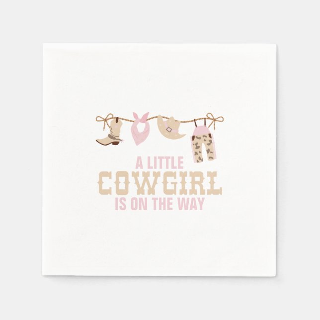 Pink Western Cowgirl Babydusche Serviette (Vorderseite)