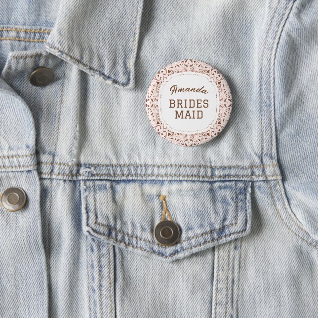Pink Western Cowgirl Theme Bridesmaid Button (Beispiel)