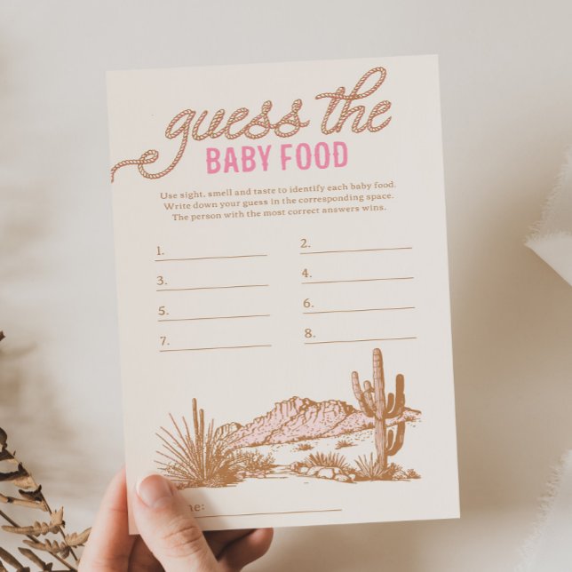 Pink Western Guess Baby Food Game (Von Creator hochgeladen)