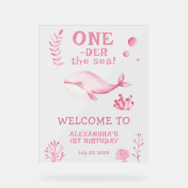 Pink Whale 1st Birthday Under the sea Acrylschild