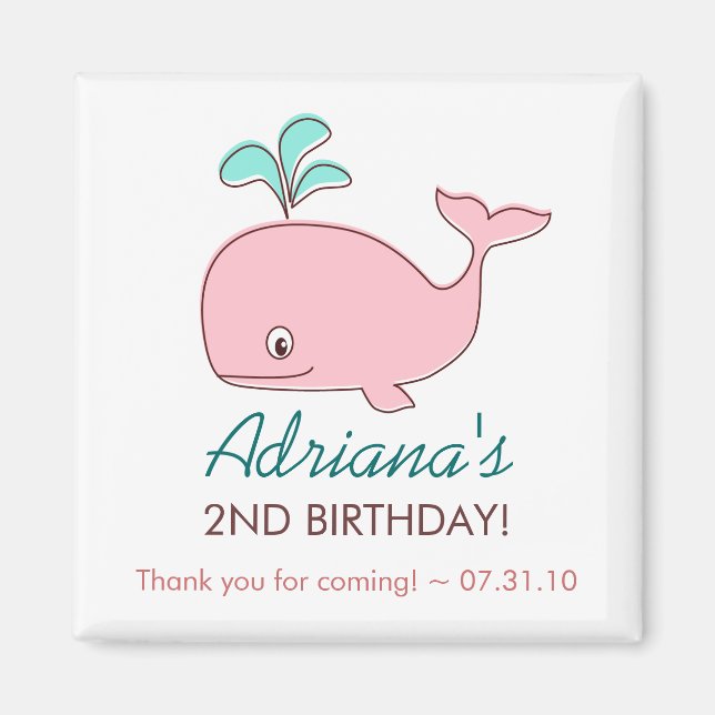 Pink Whale Magnet-Gastgeschenke Magnet (Vorne)