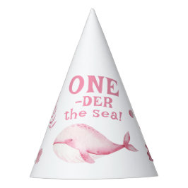 Pink Whale Oneder The Sea 1st Birthday Partyhütchen