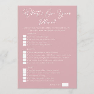 Pink Whats On Your Phone Junggesellinnenabschied D Karte