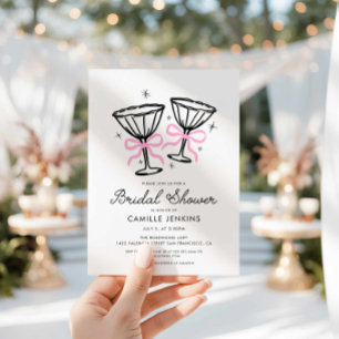 Pink Whimsical Champagne Bridal Dusche Einladung