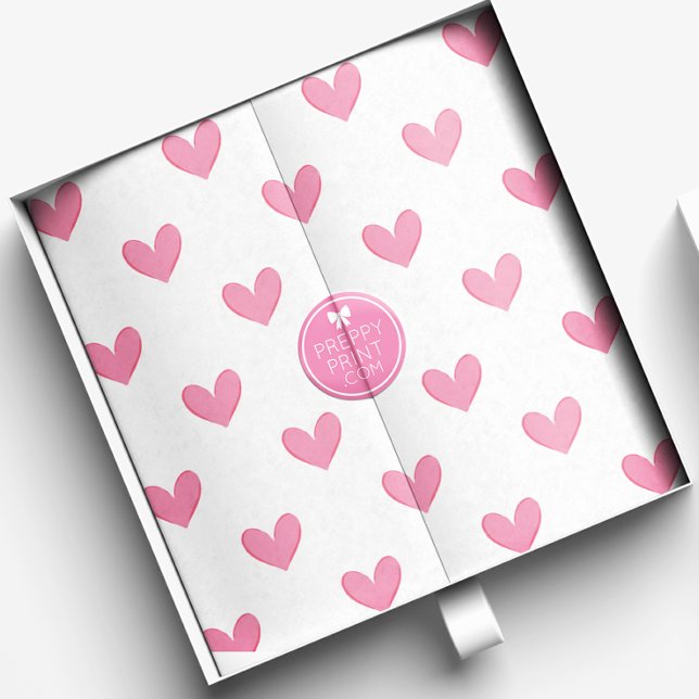 Pink Whimsical Hearts Seidenpapier (Von Creator hochgeladen)