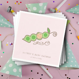 Pink Whimsical Pee in einem Pod Girl Baby ShowPart Serviette