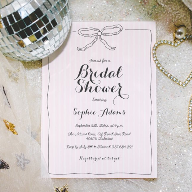 Pink Whimsical Quirky Hand Draw Brautparty Einladung (Von Creator hochgeladen)