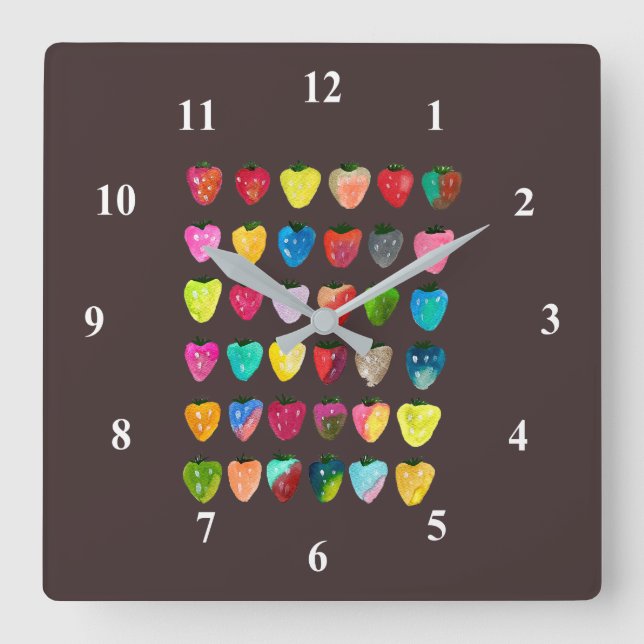 Pink-Whimsischer Schmetterling Quadratische Wanduhr (Vorderseite)