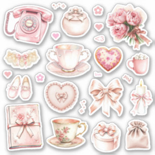 Pink Whimsy-Aufkleberbogen Aufkleber