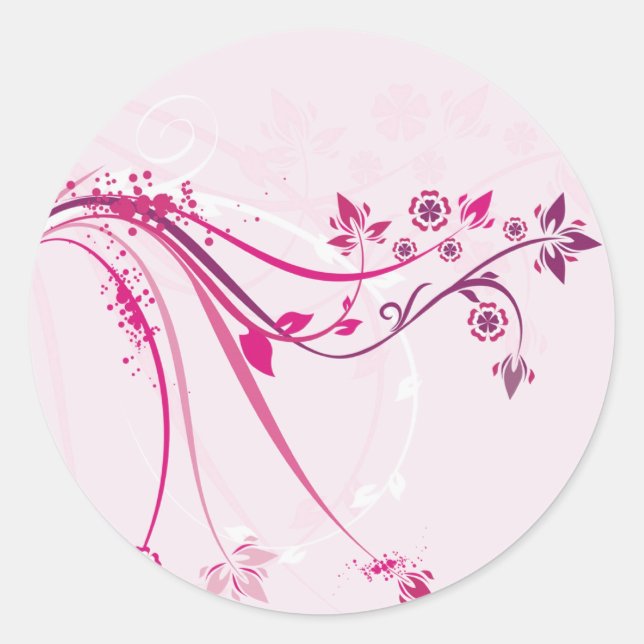 Pink Whimsy Runder Aufkleber (Vorderseite)