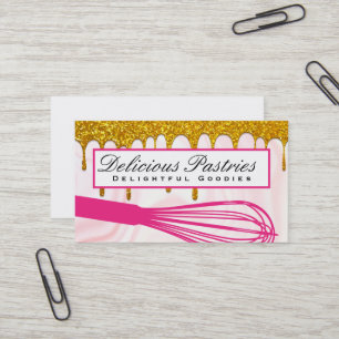Pink Whisky Gold Glitzer Tropfen Visitenkarte