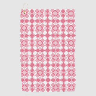 Pink White Abstract Pattern Golfhandtuch