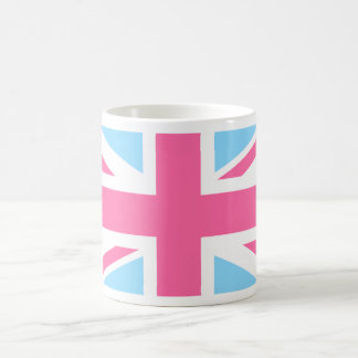 Pink White and Blue Union Jack UK Flag Kaffeetasse