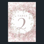 pink white baby's breath flowers table 2 tischnummer<br><div class="desc">Wedding table number</div>