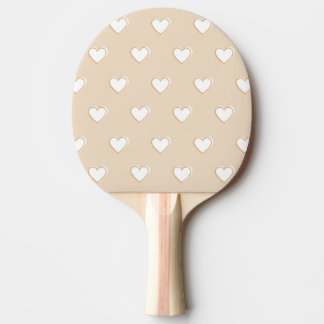 Pink White Beige Niedliches, einfaches Herzmuster Tischtennis Schläger