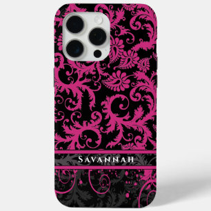 Pink White Black Personalisiert Damask iPhone Case-Mate iPhone Hülle
