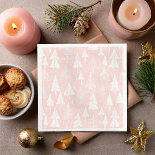 Pink White Christmas Pattern#6 ID1009 Serviette