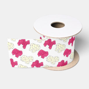 Pink White Circus Zoo Tierkekse Cracker Satinband