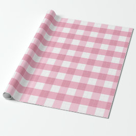 Pink & White Classic Gingham Pattern Geschenkpapier