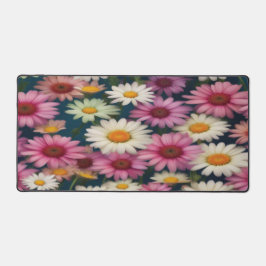 Pink & White Daisies - Desk Mat