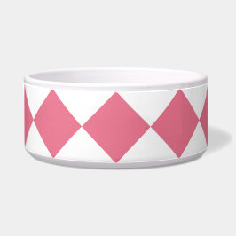 Pink White Diamond Schachbrett Muster Napf