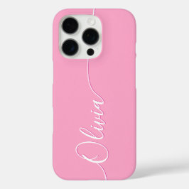 Pink White Elegance Calligraphy Script Name iPhone 16 Pro Hülle