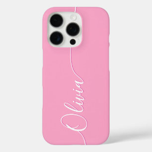 Pink White Elegance Calligraphy Script Name iPhone 16 Pro Hülle