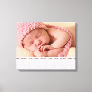 Pink White Eyelet Lace Baby Girl Leinwand Portrait