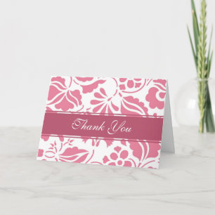 Pink & White Floral Wedding Danke Karte