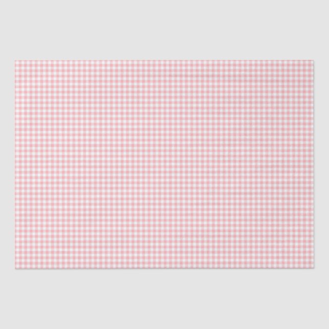 Pink White Gingham Karo Girl Birthday Baby Dusche Seidenpapier (Vorderseite)