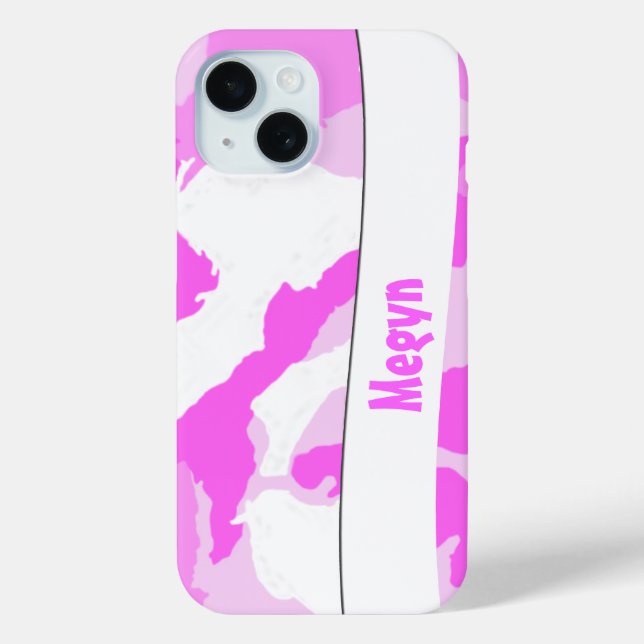 Pink White Girly Camouflage Muster Custom title_seo2 (Rückseite)