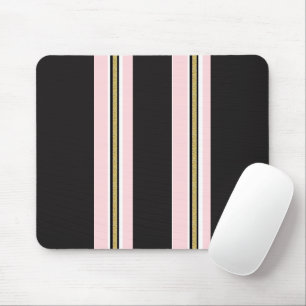 Pink & White Gold Schwarz gestreifte Mauspad