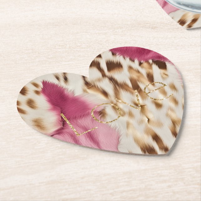 Pink White Gold Südwest Cowgirl Glitzer Liebe Untersetzer (angewinkelt)