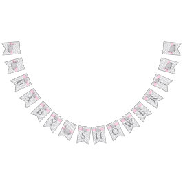 Pink, White Gray Elephant Babydusche Wimpelkette