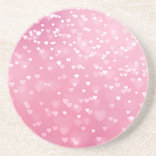 Pink White Hearts Geburtstag Getränkeuntersetzer