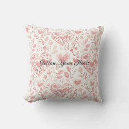 Pink White Hearts Kissen