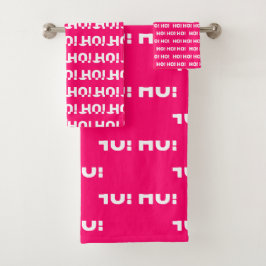 Pink White Ho Ho Ho Weihnachtsfeiertag Badhandtuch Set