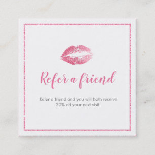 Pink & White Kiss Empfehlungskarte