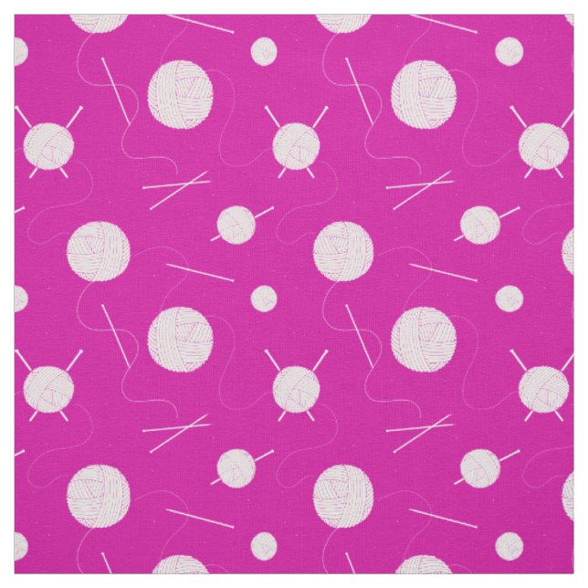 Pink White Knitting Lover's Gemustert Stoff (Muster)