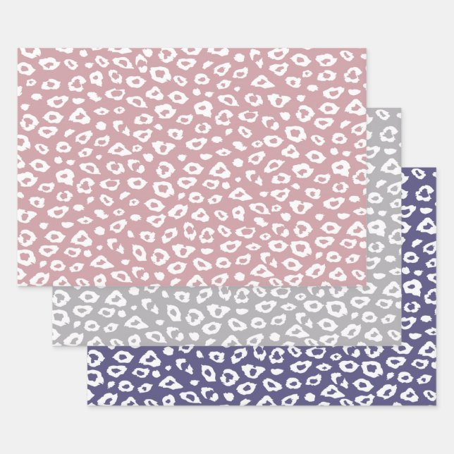 Pink White Leopard Geschenkpapier Set (Set)