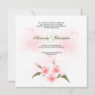 Pink & White Lys Faire-part Mariage